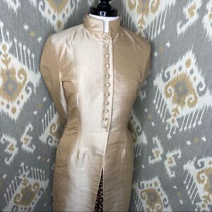 Ralph Lauren Golden Silk Dupioni Nehru Tunic Cocktail Jacket